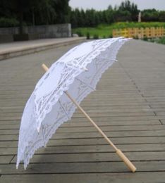 30pcs 2017 New solid color lace parasols Bridal wedding umbrellas white color available 9855439