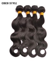 4 Bundles Peruvian Body Wave Hair Bundles Non Remy Human Hair Extensions Natural Colour No Shedding6377100