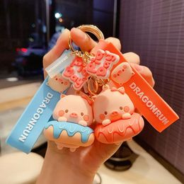 2024 Keychains Cute Pig Cartoon Mobile Phone Chain Baby Boy Girl Key Ring Women Lovely Bag Keys Chains Accessories