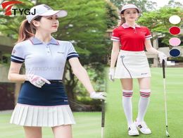 Golf Shirt Women Tshirt Summer Sports Gym Clothing Short Sleeve Dry Fit Shirt Ladies Breathable Poloshirt Golf Wear 2206238837435