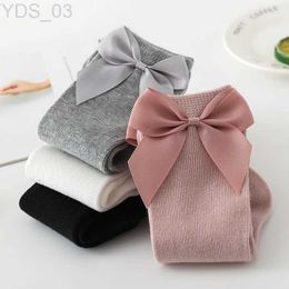 Kids Socks 2023 Baby Girls Socks New Toddlers Girl Big Bow Knee High Long Soft Kids Socks Bowknot 100% Cotton 0-5Years Newborn Socks YQ240314