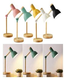 Table Lamps Stylish Wooden Iron LED MultiJoint Reading Lamp Task Light Flexible 3W Nordic Folding Desk Bedroom Eye Protection2096960