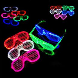 Party Favour Led Light Glasses Flashing heart-shaped Flash Sunglasses Dances Glowing Glasses Festival Decoration gifts LT839