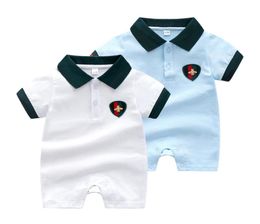 Summer Fashion Brand Style Newborn Newborns Baby Boy Clothes Short Sleeves Cotton Patchwork Crawling Baby Girl Romper 024 Month3437507