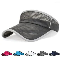 Ball Caps Adjustable Summer Sports Sun Hats Women Hat Men's Cap Visor Uv Protection Empty Top Tennis Running Sunscreen Mesh Brim