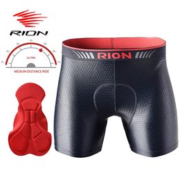 RION Men Cycling Bicycle Underwear Mens Shorts Tights Biker Bike Gym Underpants with Padding Pads Male MTB Mountain Ride Lycra 240313