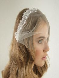 Vintage Lace Tulle Bandeau Birdcage Wedding Veil With Combs Blusher Veils Headband Veil 9039039 22 cm Wide Birdcage Bridal 3620568