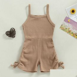 Rompers Baby Clothing For Girl Summer Kids Clothes Jumpsuits Stuff Items Things Sleeveless Romper Outwear Children Costume 230525 Dro Dhtqs