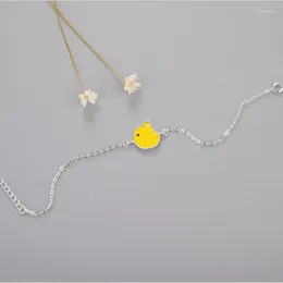 Link Bracelets Fashion Korean Department Of Fresh Art Silver Plated Jewelry Cute Small Yellow Chicken SL061