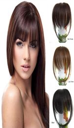 Sara Bang 1020CM100 Real Human Hair Bang Fringe Natural Hair Clip in Bangs Pieces Hairpieces Franja Hairdo Black Brown Bangs ex6746292