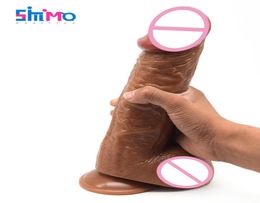 yutong SMMQ Realistic Dildo Huge Penis Sucker Adult Toy For Woman 2565 CM Big Dildos Anal No Vibrator o Shop3768903