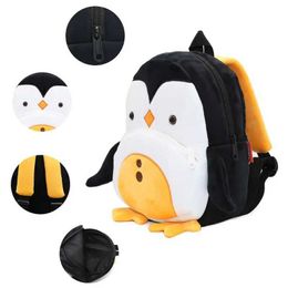 Backpacks Cute Penguin Toddler Backpack Soft Plush Kids Schoolbag Snack Toy Shoulder Bag 4XFFL2403