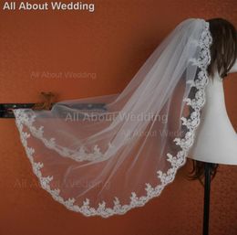 Bridal Veil Lace One Layer Wedding Hair Accessory with Comb 2019 New Style Real Po8190652