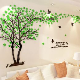 Large tree DIY Acrylic 3d wall sticker Living room bedroom stickers TV background decor Home decoration 240312