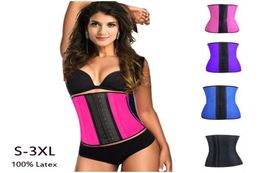 4 Colours women latex rubber waist training cincher underbust corset body shaper shapewear waist slimming belt shaper s3xl6590049