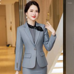 Women's Two Piece Pants Formal Business Suits Pantsuits Female Professional Blazers Femininos Uniform Styles Office Ladies Work Wear Outfits