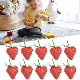Decorative Flowers 20PCS Artificial Strawberry Mini PVC 6.5cm Lifelike Fake Fruit For Using Home Kitchen Party Display Table Decorations