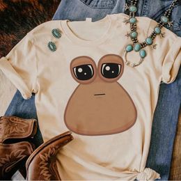 Women's T Shirts Pou Shirt Women Summer Tshirt Girl Manga Anime Clothing