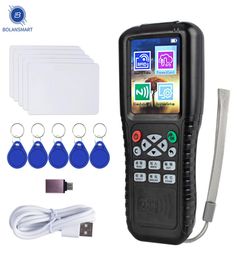 10 Frequency NFCSmart Card Reader Writer RFID Copier 125KHz 1356MHz USB Fob Programmer Copy Encrypted Key5554346