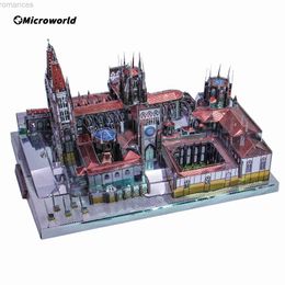 3D Puzzles Microworld 3D Metal Puzzle Spain Burgos Cathedral Building Model Assemble Kits Laser Cut Educational Jigsaw Toys Gifts For Adult 240314