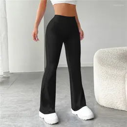 Women's Leggings Solid Black Ladies Slim Fitting High Waisted Streetwear Casual Flare Pants Women Clothes Full Length Trousers