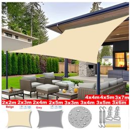 Nets 300D Outdoor Awnings Waterproof Sun Shade Sail Garden Canopi For Terrace Car Canvas Awning Rectangle Pool SunShelter Sunshade S