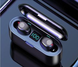 F9 F9B Wireless Earphone Bluetooth V50 Headphone HiFi Stereo Earbuds LED Display Touch Control 2000mAh Power Bank Headset With M8273554