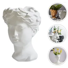 Vases Flowerpot Flowers Decor Human Head Resin Statue Planter Succulent Vase Office Sculpture