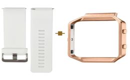 Quick Release Smart Watch Band for Fitbit Blaze Classic Bracelet Strap Large Size Available White with Rose Gold Frame64378967048578