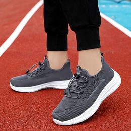 Casual Shoes Fashion Men Sports Spring Autumn Flat Soft Bottom Footwear Non Slip Mesh Breathable Comfortable Elastic Sneaker For