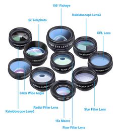 10 in 1 Phone camera Lens Kit Fisheye Wide Angle macro Lens 10x telescope Lens For Digital Camera Mobile Phones6307939