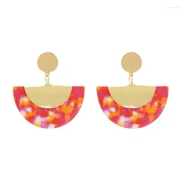 Dangle Earrings Trendy Geometric Fan Acrylic Drop For Women Acetic Acid Earring Bohemian Party Jewelry Pendientes Year Gift