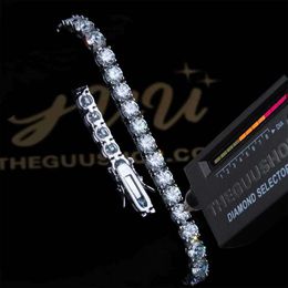 Hip Hop Sier Mosang Diamond Tennis Trendy Brand Personalised Customised Men's Bracelet Jewellery