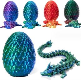 3D Printed Dragon Eggs Surprise Anime Figurines Doll Ornaments Toys Full Motion Joints Crystal Dragons With Dragon Eggs Home Decor Suitable for Autism ADHD