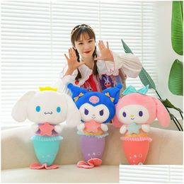 Stuffed & Plush Animals New Marine Mermaid Kuromi My Melody P Toy Pillow Cartoon Soft Stuffed Doll Room Decor Christmas Gift Drop Deli Dh5Oi