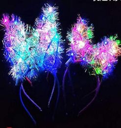 LED Bunny Ear Headband Light Up Rabbit Long Ears Hairband Hairstick kids Adult Wedding Halloween Christmas Birthday Party Glow Dec1170099