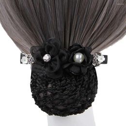 Hair Clips Crochet Mother's Day Gift Flight Attendant Nurses Korean Style Headdress Flower Bun Net Snood Spring Clip Women Hairpin