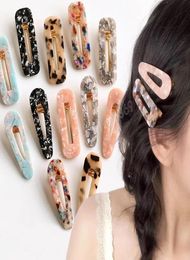 Women Girl Vintage Leopard Resin Hair Clips Duckbill Snap Clip Tortoise Shell Slide Barrette Hairpin Hair Accessories Girls Party 6053510