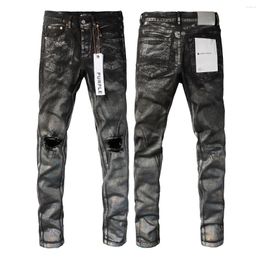 Women's Pants Purple Brand Jeans American High Street White Paint Distressed Men's 2024 Fashion Trend Quality Plus Size