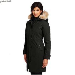 Fashion Women Designers Canada the Glossy Down Jacket Parka Winter Dress Coat Real Raccoon Fur Detachable Collar Hood Parkas Doudoune Pgpg