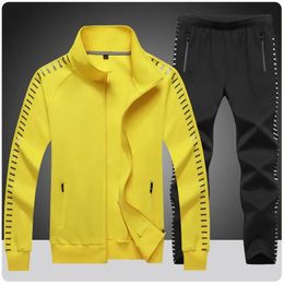 Mens Casual Tracksuits Long Sleeve Gym Jogging Running Suits Sweatsuit Sets Track Jackets Pants 2 Piece Basketball Sportsuits 240306