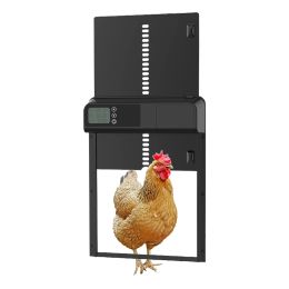 Accessories Chicken Door Automatic Opener With Timer Metal Aluminium LCD Waterproof Chicken Coop Door Accessorie Poultry Gate For Farm