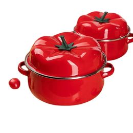 Durable Porcelain Tomato Pot with Heating Function for Soup and Stew 18cm20cm22cm 240308