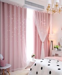 Star Curtains Openwork finished Princess wind children039s window curtain bedroom living room blackout clothsyarn6524385