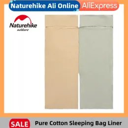 Gear Naturehike Cotton Sleeping Bag Liner Envelope Spliceable Silk Ultralight Travel Hotel Sleeping Bag Liner Backpack Camping Sheet