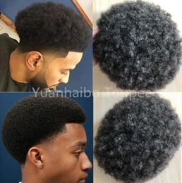 Mens Hairpieces Afro Hair Full Lace Toupee 1b Grey Malaysian Virgin Human Hair Mens Toupee Hair Replacement for Black Men 1627728