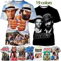 Men's T-Shirts Bud Spencer Terence Hill Graphic T Shirts for Men Game T-shirt Womens Clothing Harajuku Fashion Strtwear Kids T Shirts Tops Y240321