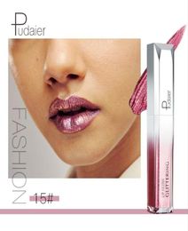 Halloween pudaier 18 color diamond pearlescent lip gloss metal lipstick waterproof and nonfading nonstick cup shiny2044685