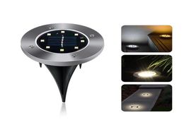 IP65 Waterproof 8 LED Solar Outdoor Ground Lamp Landscape Lawn Yard Stair Underground Buried Night Light Home Garden Decoration4730546