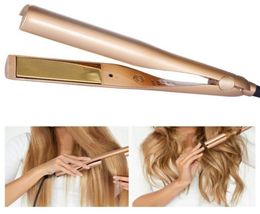 Newest 2 in 1 Hair Curler Straightening Machine Styling Professional Titanium Electric HairStraighteners Roller Styler CurlerToo1426563